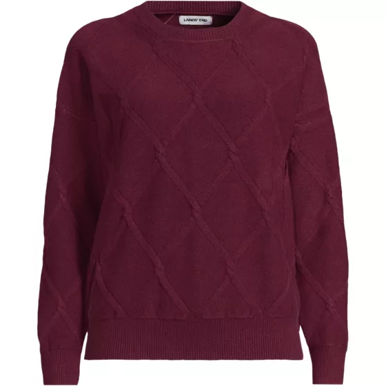 Women's Plus Size CashTouch Perfect Cable Crew Neck Sweater - primary