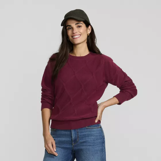 Women's CashTouch Perfect Cable Crew Neck Sweater - primary