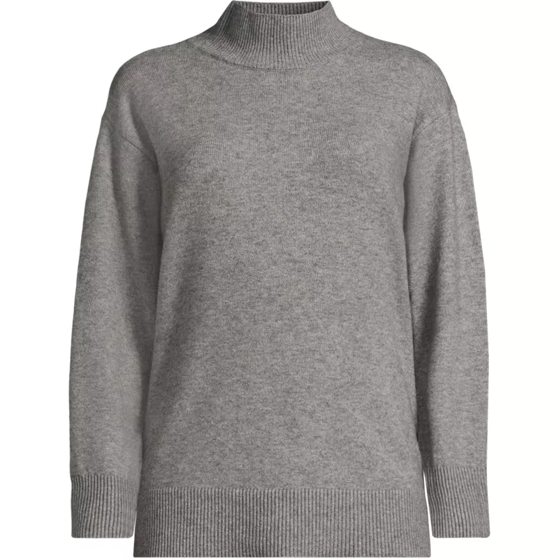 Women's Plus Size CashTouch Tunic Turtleneck Sweater, Front