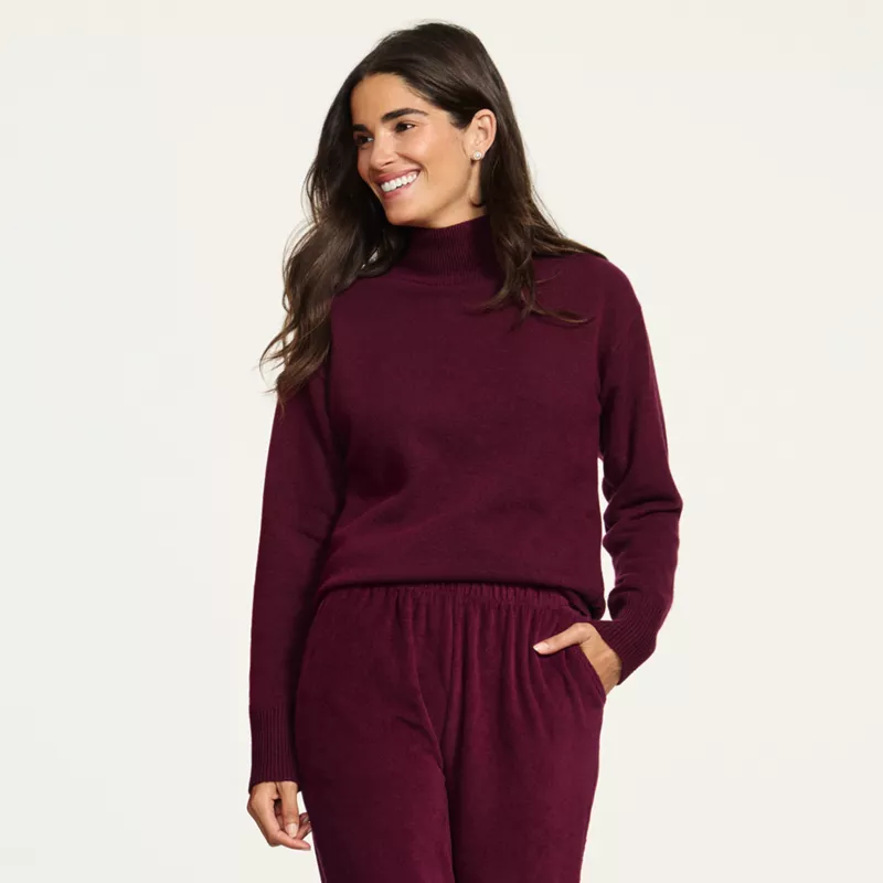Women's CashTouch Tunic Turtleneck Sweater, alternative image
