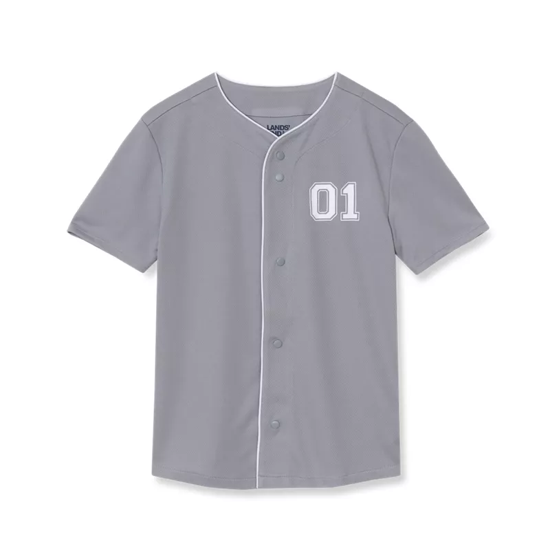 Boys Active Button Up Jersey Top, alternative image