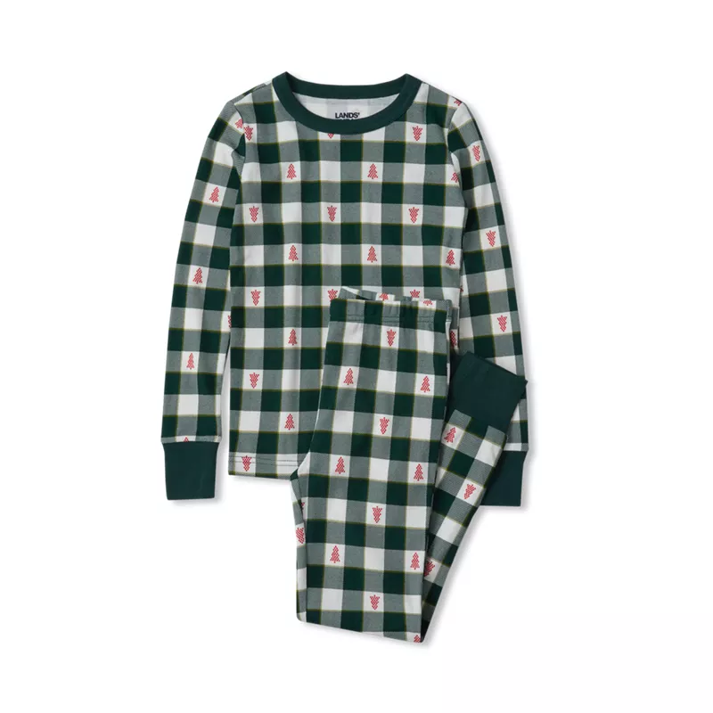 Kids Holiday Long Sleeve Top and Bottom Snug Fit Pajama Set, alternative image