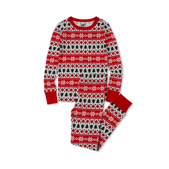 Kids Holiday Long Sleeve Top and Bottom Snug Fit Pajama Set - primary