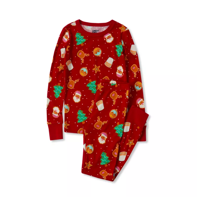 Kids Holiday Long Sleeve Top and Bottom Snug Fit Pajama Set, alternative image