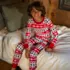 Kids Holiday Long Sleeve Top and Bottom Snug Fit Pajama Set, alternative image