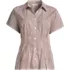 Women's Stretch Poplin Dolman Sleeve Pleated Front Top, Front