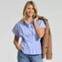Women's Stretch Poplin Dolman Sleeve Pleated Front Top, alternative image