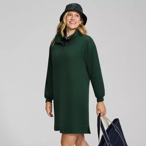 Women's Bedford Quarter Zip Popover Dress - primary