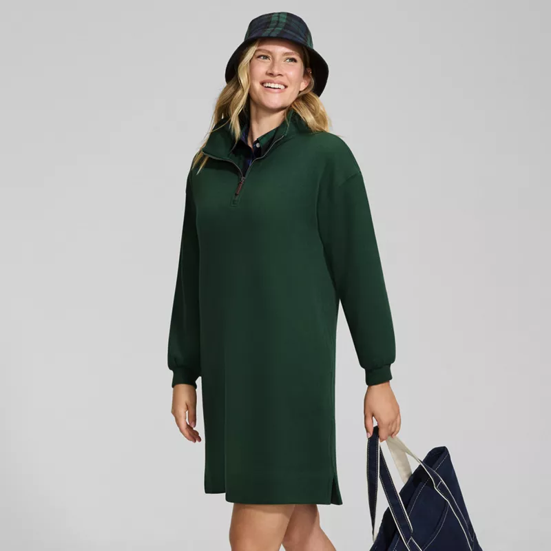 Women's Bedford Quarter Zip Popover Dress, alternative image