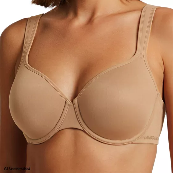 Womens Full Coverage True Solutions Lightweight Microfiber Basic Bra - primary