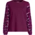 Women's Long Sleeve Cotton Lace Sleeve Crew Tee, Front
