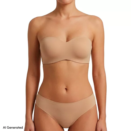 Womens Strapless Convertible True Solutions Light Weight Microfiber Basic Bra - primary