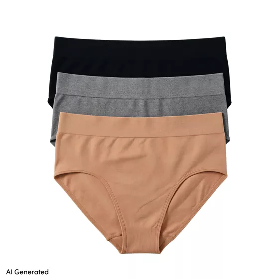 Women's Bikini Brief Cotton Comfort Seamless Basic Panties 3 Pack - primary