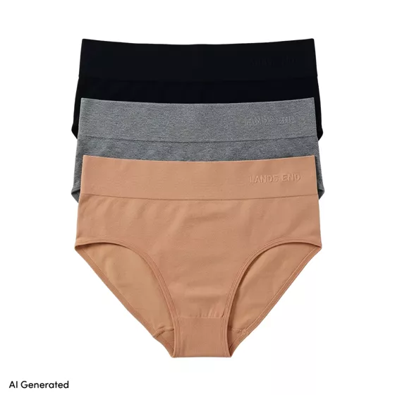 Womens Hipster Cotton Comfort Seamless Basic Panties 3 Pack - primary