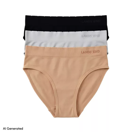 Womens Mid Rise Bikini Brief Soft Fit Seamless Panties 3 Pack - primary