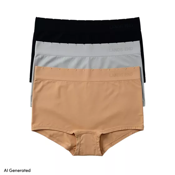 Womens Mid Rise Boyshort Soft Fit Seamless Panties 3 Pack - primary