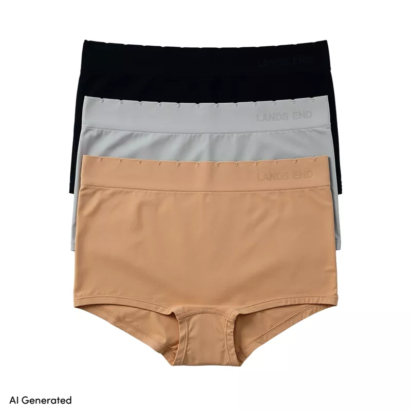 Womens Mid Rise Boyshort Soft Fit Seamless Panties 3 Pack, alternative image