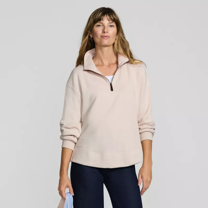 Women's Long Sleeve Bedford Quarter Zip Popover, alternative image