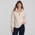 Women's Long Sleeve Bedford Quarter Zip Popover, Front