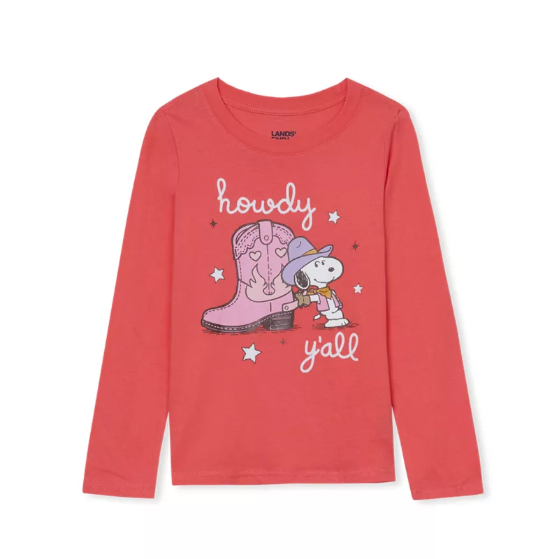 Peanuts™ x Lands' End Girls Long Sleeve Graphic Tee, alternative image