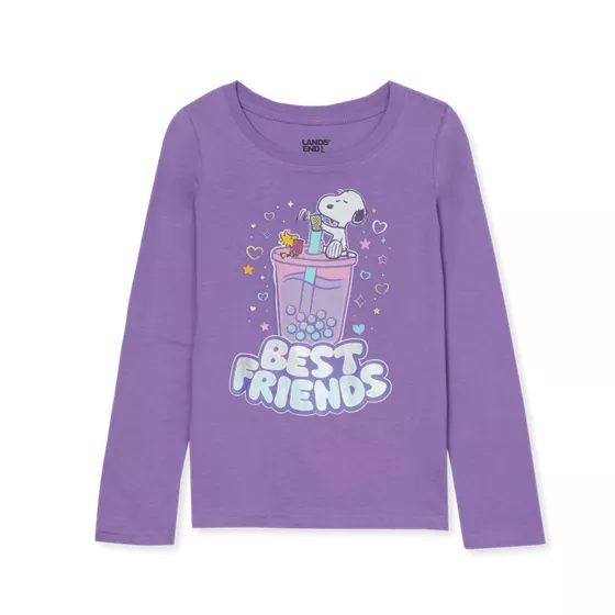 Peanuts™ x Lands' End Girls Long Sleeve Graphic Tee - primary