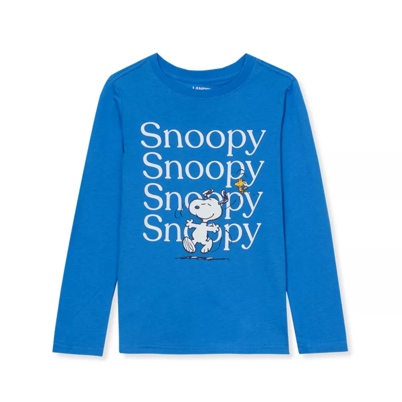 Peanuts™ x Lands' End Boys Long Sleeve Graphic Tee, alternative image