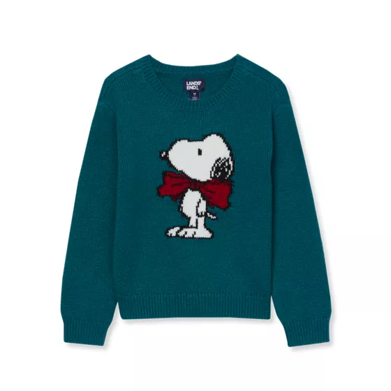 Peanuts™ x Lands' End Girls Graphic Sweater - primary