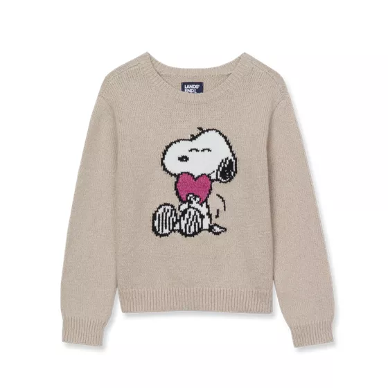 Peanuts™ x Lands' End Girls Graphic Sweater - primary