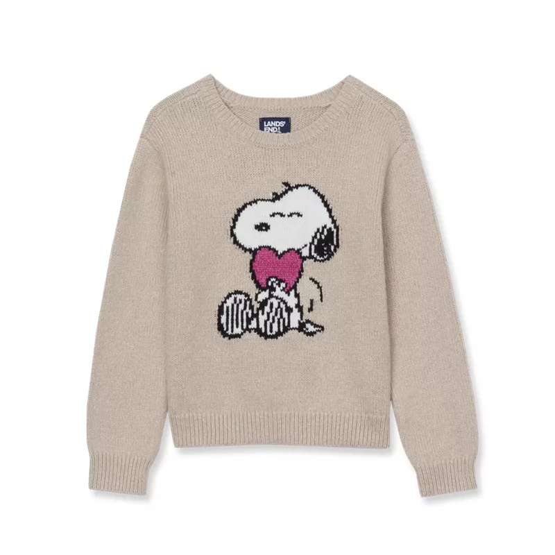 Peanuts™ x Lands' End Girls Graphic Sweater, alternative image