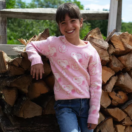 Peanuts™ x Lands' End Girls Graphic Sweater - primary
