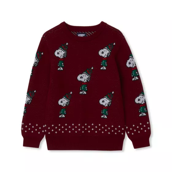 Peanuts™ x Lands' End Boys Festive Sweater - primary