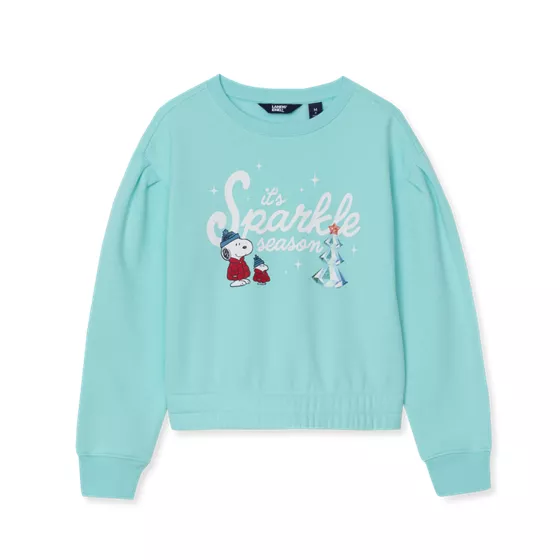 Peanuts™ x Lands' End Girls Crewneck Sweatshirt - primary