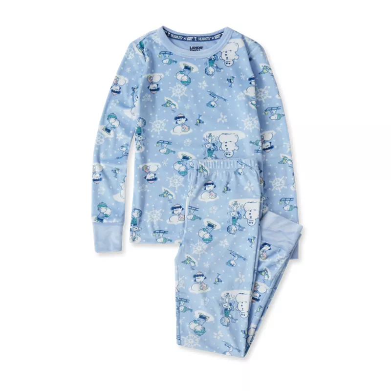 Peanuts™ x Lands' End Kids Velour Snug Fit Pajama Set, alternative image