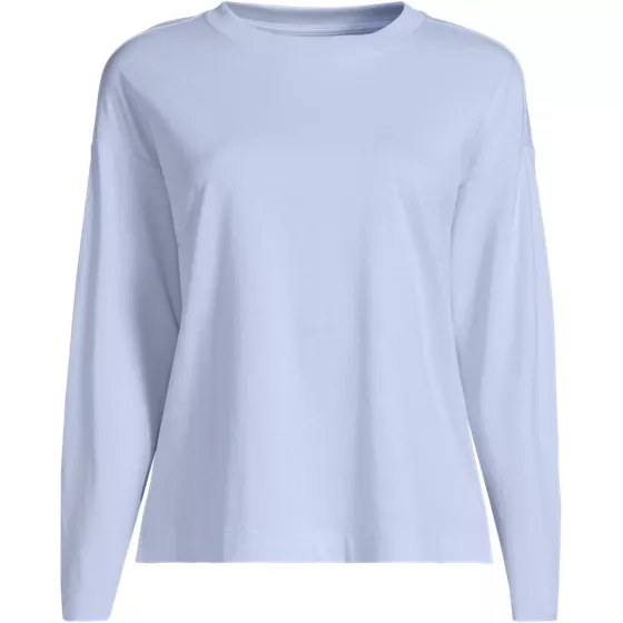 Women's Plus Size Super T Long Sleeve Modern Crop Crew - primary