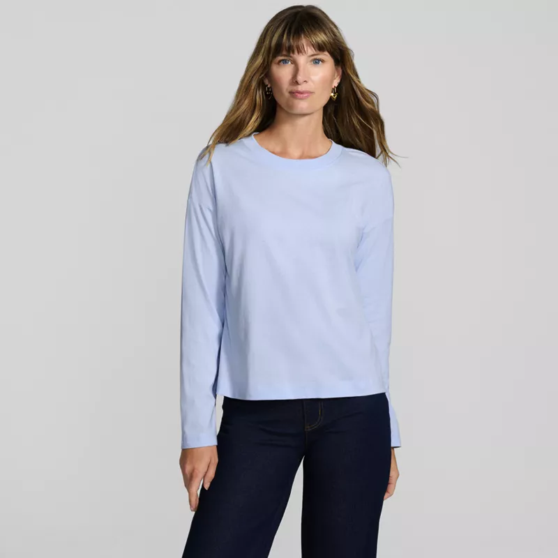 Women's Super T Long Sleeve Modern Crop Crew, Front