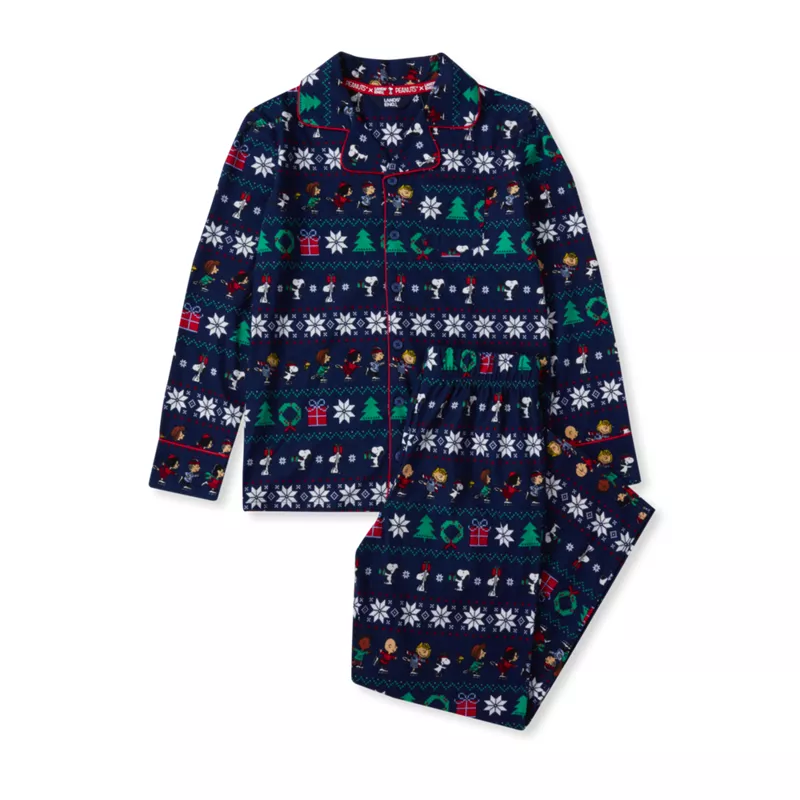 Peanuts™ x Lands' End Kids Flannel Sleep Set, alternative image