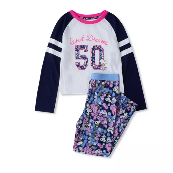 Peanuts™ x Lands' End Girls Jersey Sleep Set - primary