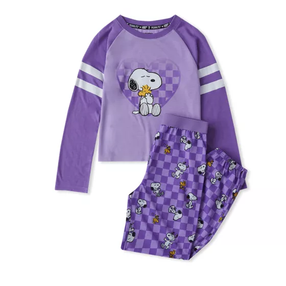 Peanuts™ x Lands' End Girls Jersey Sleep Set - primary