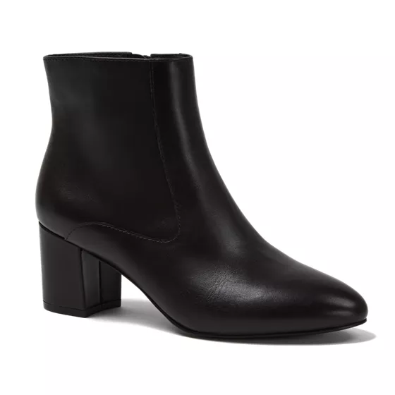 Women's Essential Leather Block Heeled Boots - primary