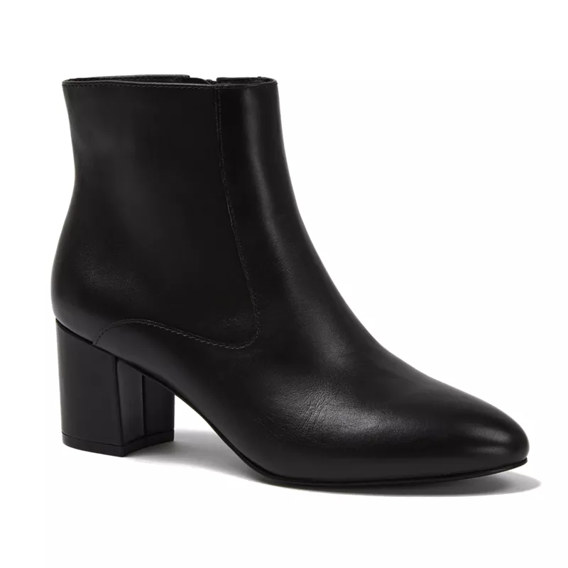 Women's Essential Leather Block Heeled Boots, alternative image