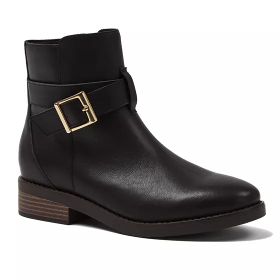 Women's Leather Buckle Boots - primary