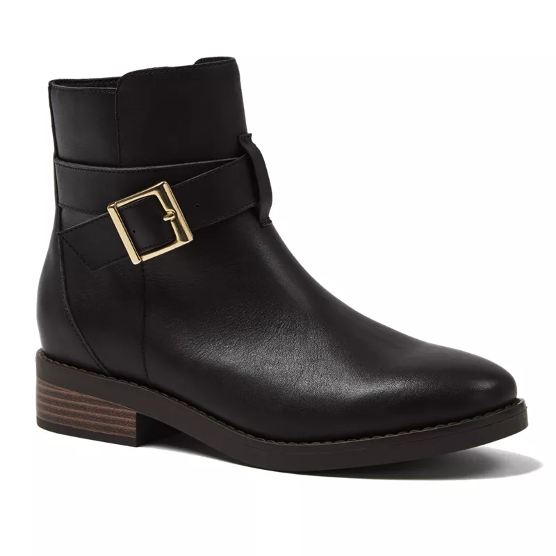 Women's Leather Buckle Boots, alternative image