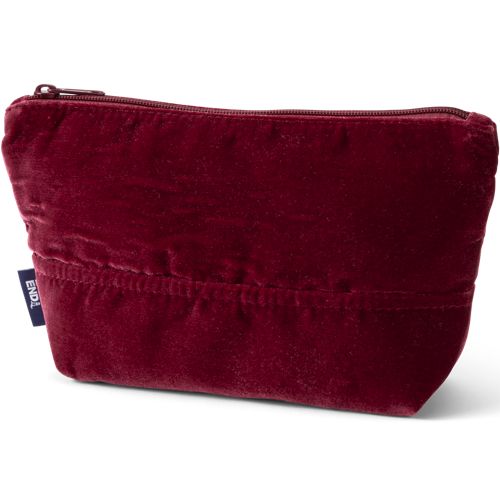 Velvet Canvas Zip Pouch, Women, size: one size, regular, Red, Polyester, by Lands' End