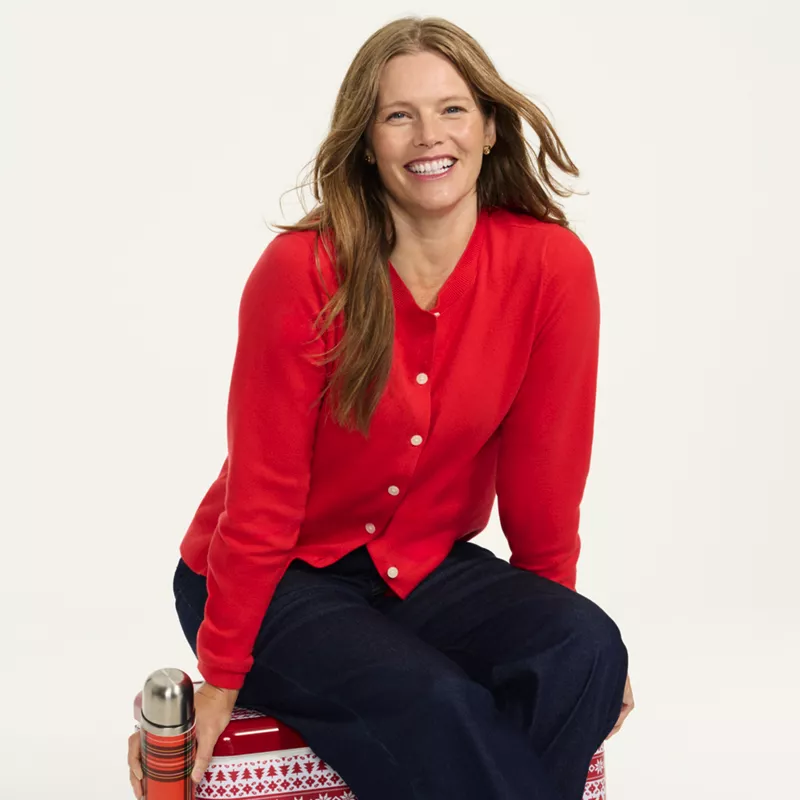 Women's CashTouch Crew Neck Cardigan Sweater, alternative image