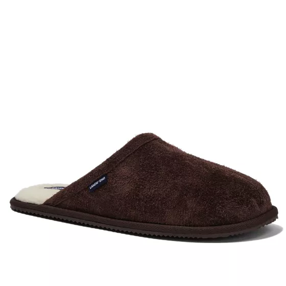Men's Suede Shearling Lined Slippers - primary