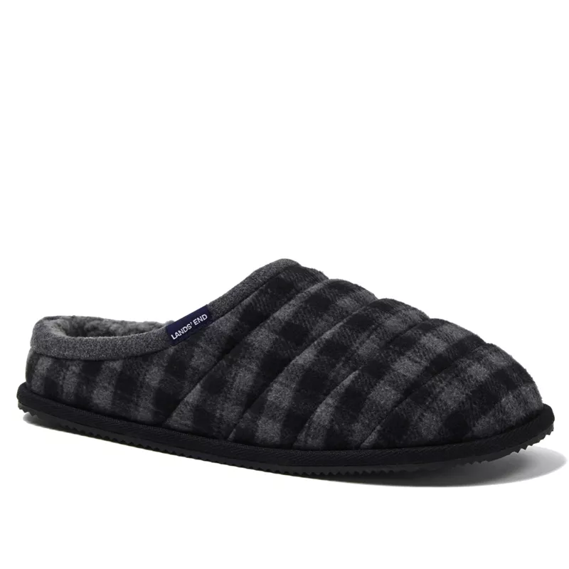Men's Quilted Flannel Slippers, alternative image