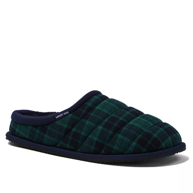Men's Quilted Flannel Slippers, alternative image