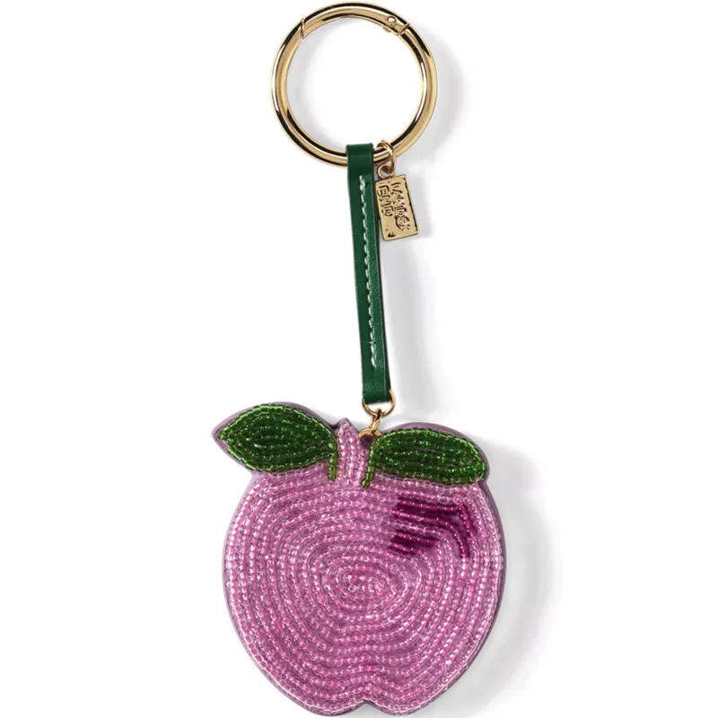 Apple Beaded Bag Charm, Front