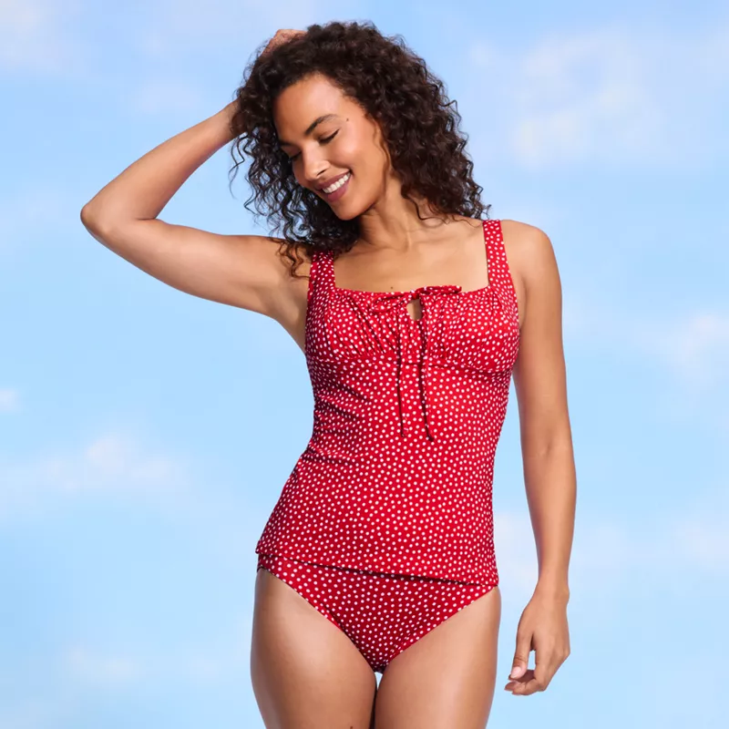 Women's Shirred Tankini Top, alternative image