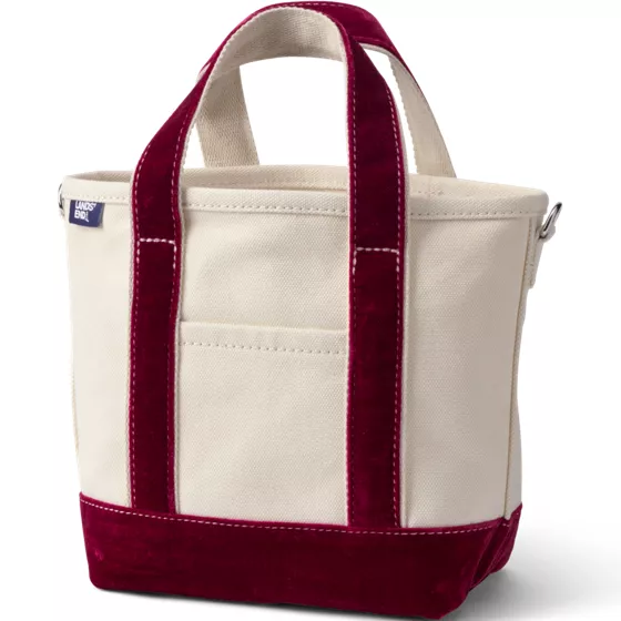 Small Velvet Open Top Canvas Tote - primary